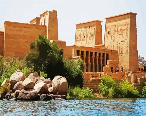 Aswan Philae Building paint by numbers