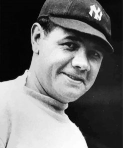 Babe Ruth Black And White paint by numbers