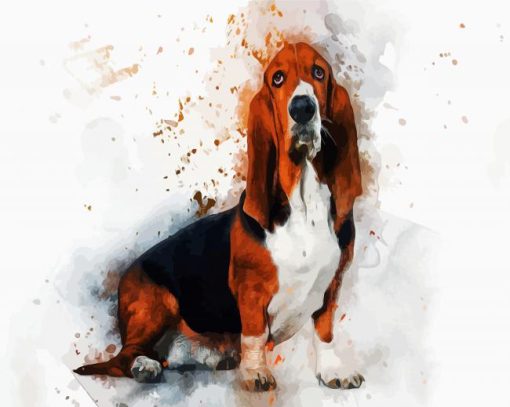 Aesthetic Basset Dog paint by numbers