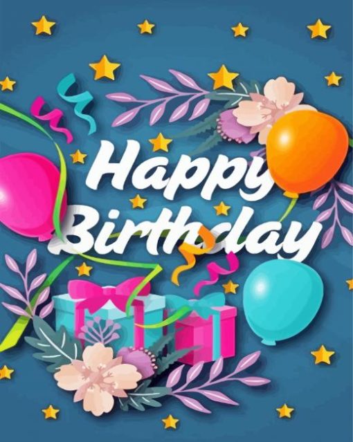 Happy Birthday Quote paint by numbers