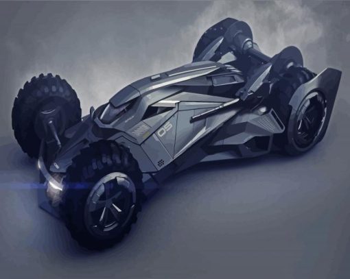 Black Batmobile Car paint by numbers