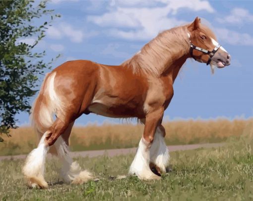 Adorable Golden Shire Horse paint by numbers