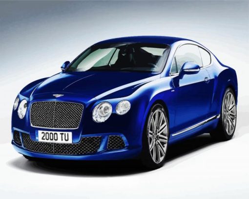 Dark Blue Luxury Bentley Car paint by numbers