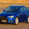 Blue Mitsubishi Lancer paint by numbers