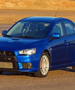 Blue Mitsubishi Lancer paint by numbers