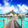 Broad Walk To Huts In Bora Bora paint by numbers