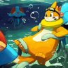 Buizel In Water Pokemon paint by numbers