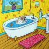 Adorable Bulldog In Tub paint by numbers