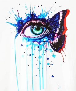 Blue Butterfly Splash Eye paint by numbers