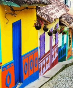 Cartagena Colorful Houses paint by numbers
