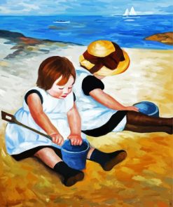 Two Little Cute Girls In The Beach paint by numbers