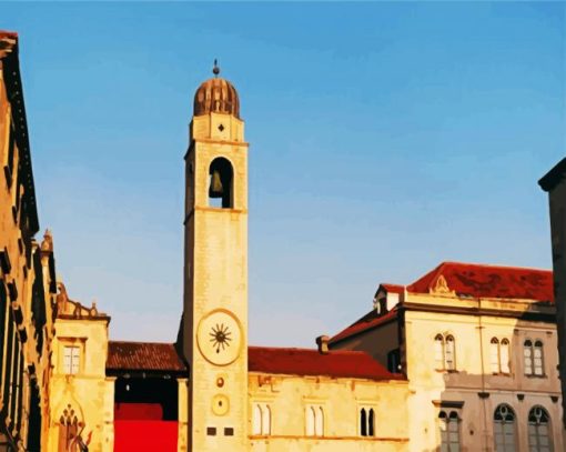 Aesthetic Clocktower Dubronvnik paint by numbers