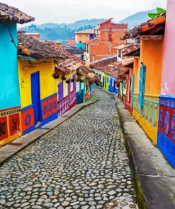 Columbia Guatape Streets paint by numbers