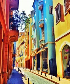 Colorful Buildings In Beirut paint by number