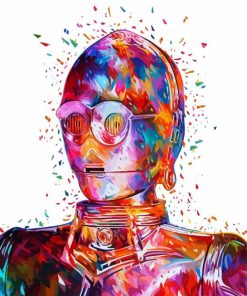 Colorful C3PO Robot paint by number