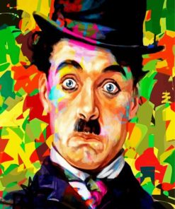 Colorful Charlie Chaplin paint by numbers