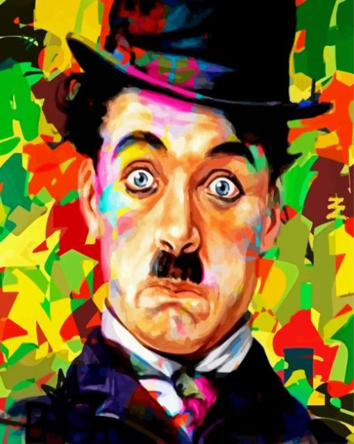 Colorful Charlie Chaplin paint by numbers