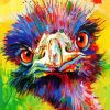 Colorful Emu Head paint by numbers