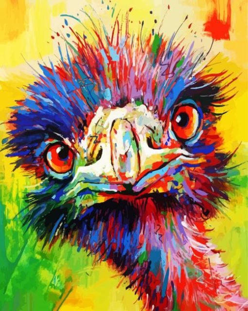 Colorful Emu Head paint by numbers