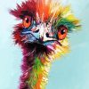 Colorful Emu Animal Art paint by numbers