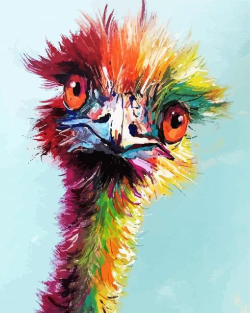 Colorful Emu Animal Art paint by numbers