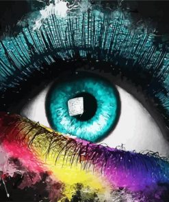 Colorful Eye Splash Art paint by numbers