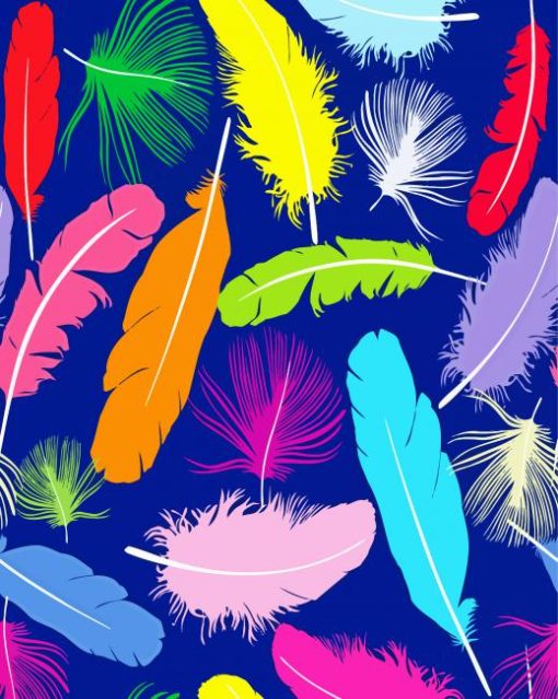 Colorful Feathers paint by numbers