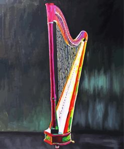 Colorful Harp Art paint by numbers