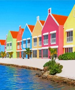 Colorful Houses In Bonaire paint by numbers