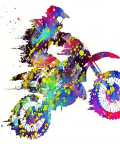 Colorful Motorcross Art paint by numbers