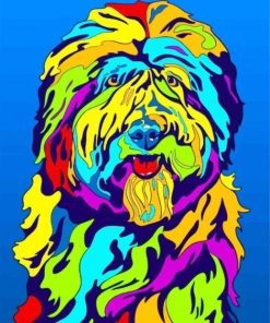 Colorful Sheepdog Pop Art paint by numbers