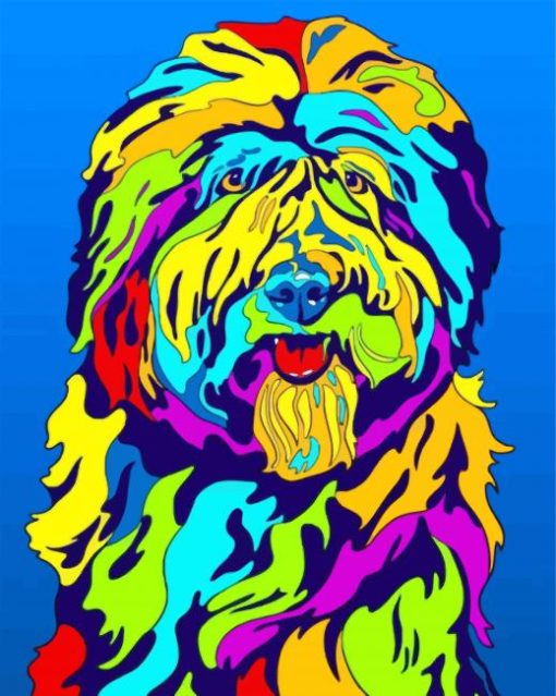 Colorful Sheepdog Pop Art paint by numbers