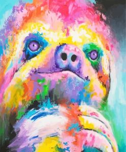 Colorful Sloth Pop Art Animal paint by numbers