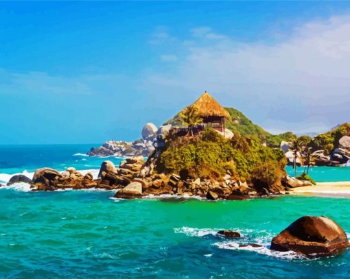 Parque Nacional Tayrona Columbia paint by numbers