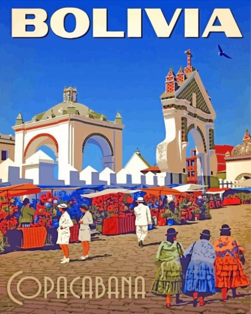 Copacabana Bolivia Poster Art paint by numbers