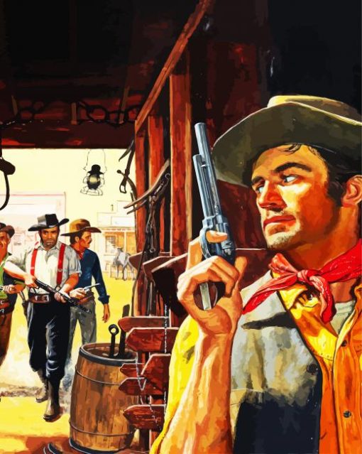 Cowboy Gunslingers paint by numbers