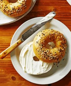 Bagles With Cream Cheese Food paint by numbers