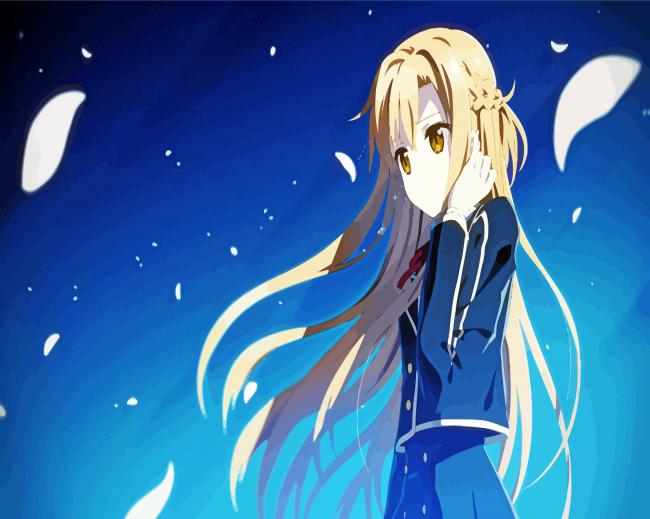 Cute Asuna Anime Character paint by numbers