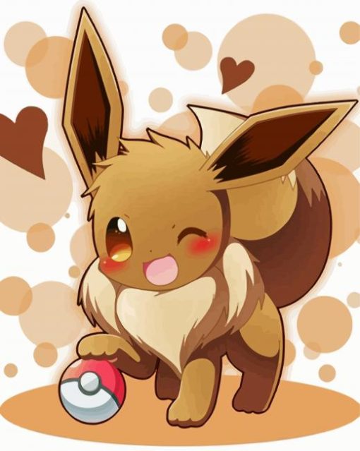 Cute Evee Pokemon paint by numbers