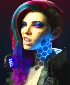 Cyberpunk Girl Video Games paint by numbers