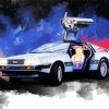 Colorful Delorean Car paint by numbers