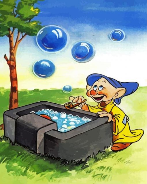 Dopey Dwarf Blowing Bubbles paint by numbers