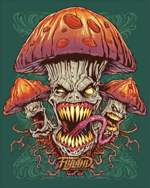 Evil Mushroom Art paint by numbers