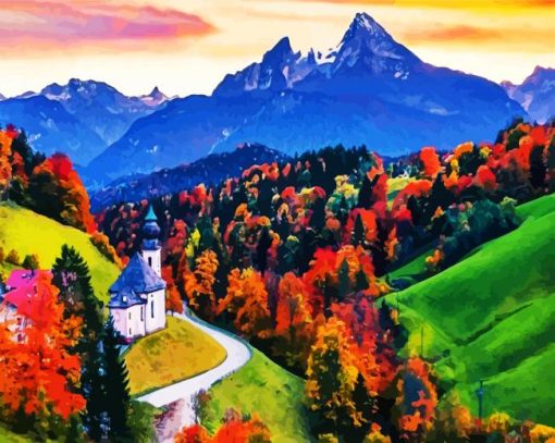 Fall In Bavaria Town Art paint by numbers