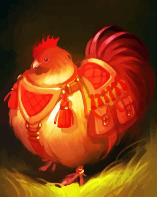 Fat Hen Bird Animal paint by numbers