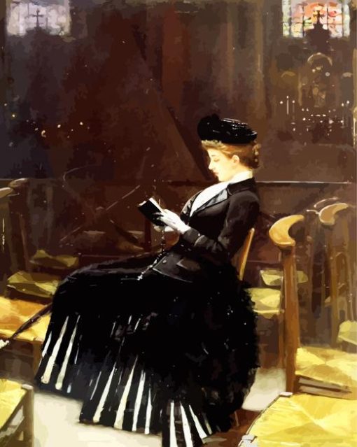 Vintage Femme En priere By Jean Beraud paint by numbers