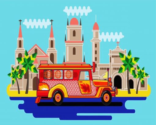Filippino Jeepney Poster paint by numbers