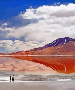 Flamingos Lake In Bolivia paint by numbers