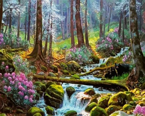 Forest Creek Landscape paint by numbers