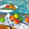 Fruits Bowl Glass And Apples Cezanne paint by numbers